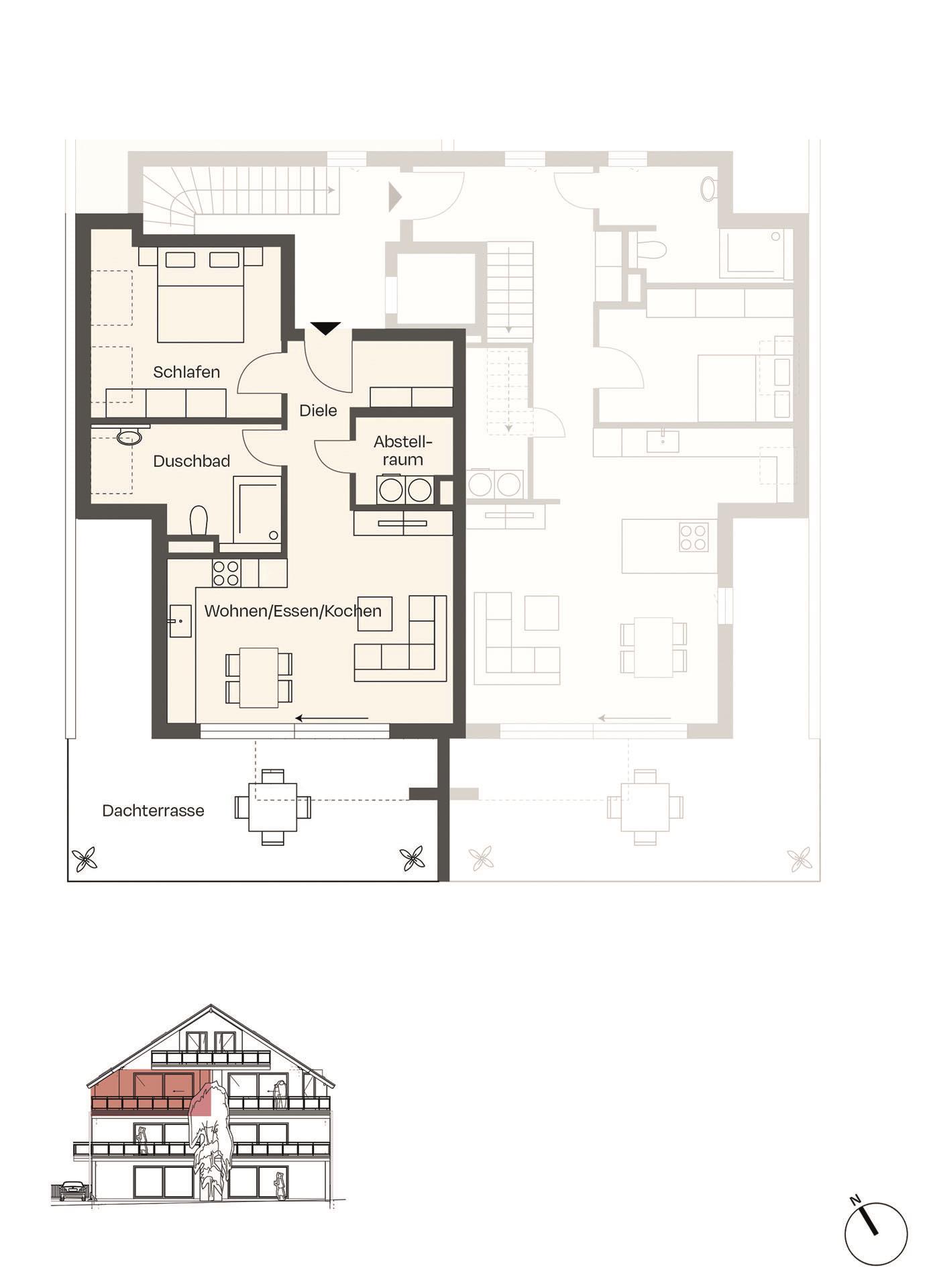 Grundriss-Skizze Wohnung 7
