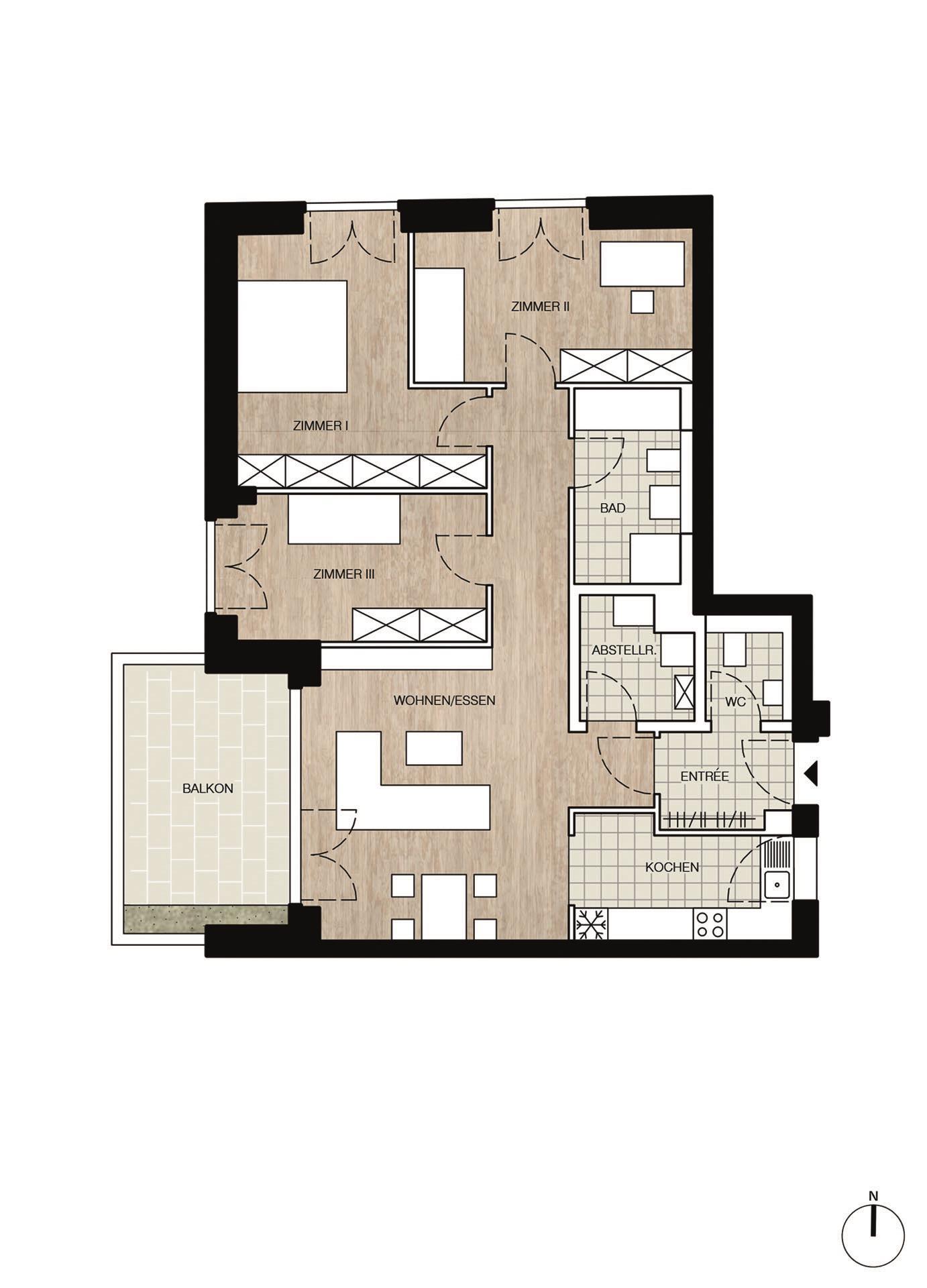 Grundriss-Skizze Wohnung 11