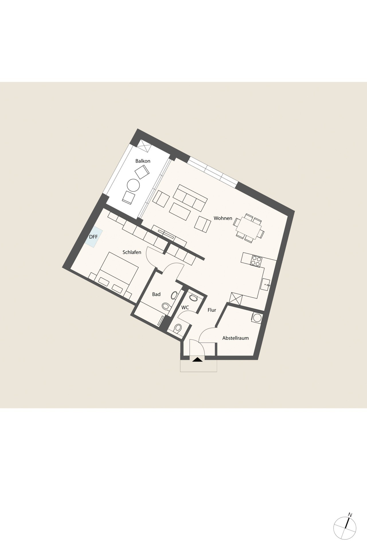 Grundriss-Skizze WE 33