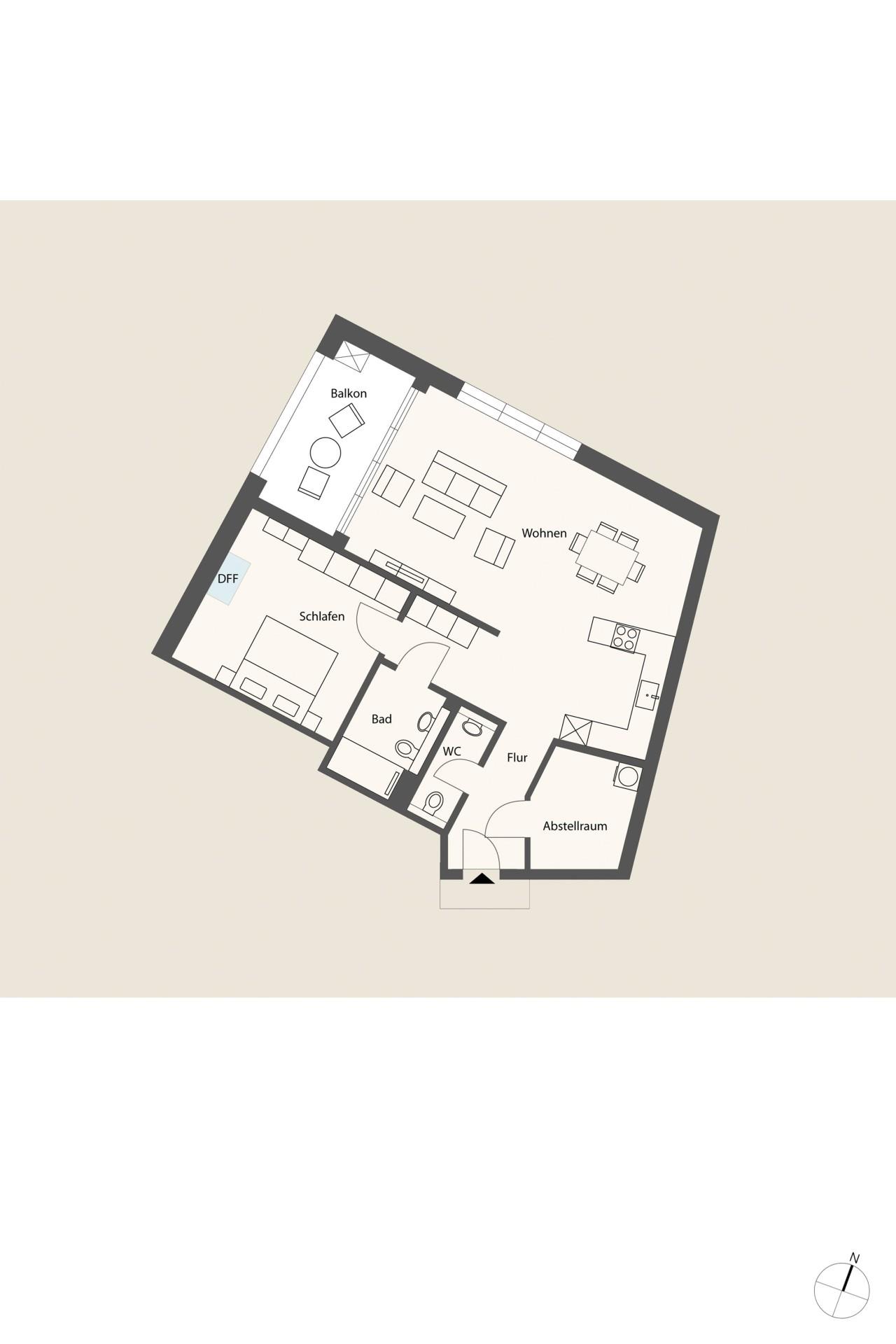 Grundriss-Skizze WE 33