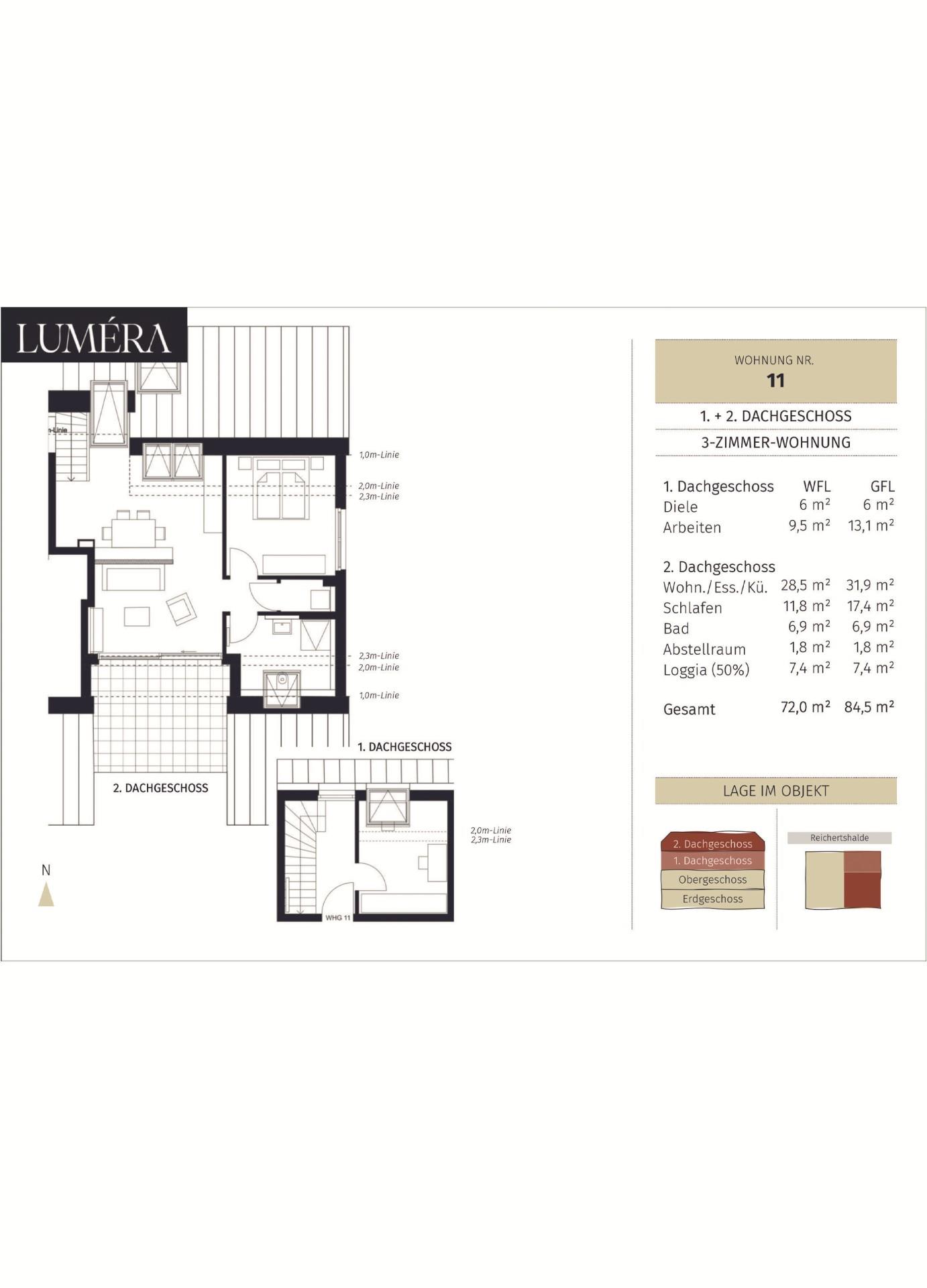 Grundriss-Skizze WE 11