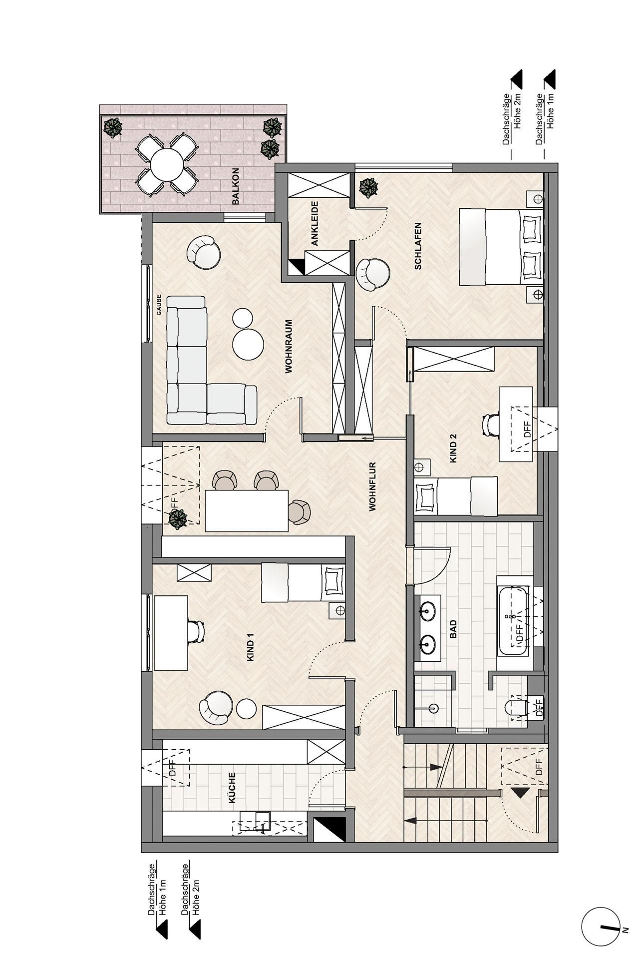 Grundriss-Skizze 1. Dachgeschoss
