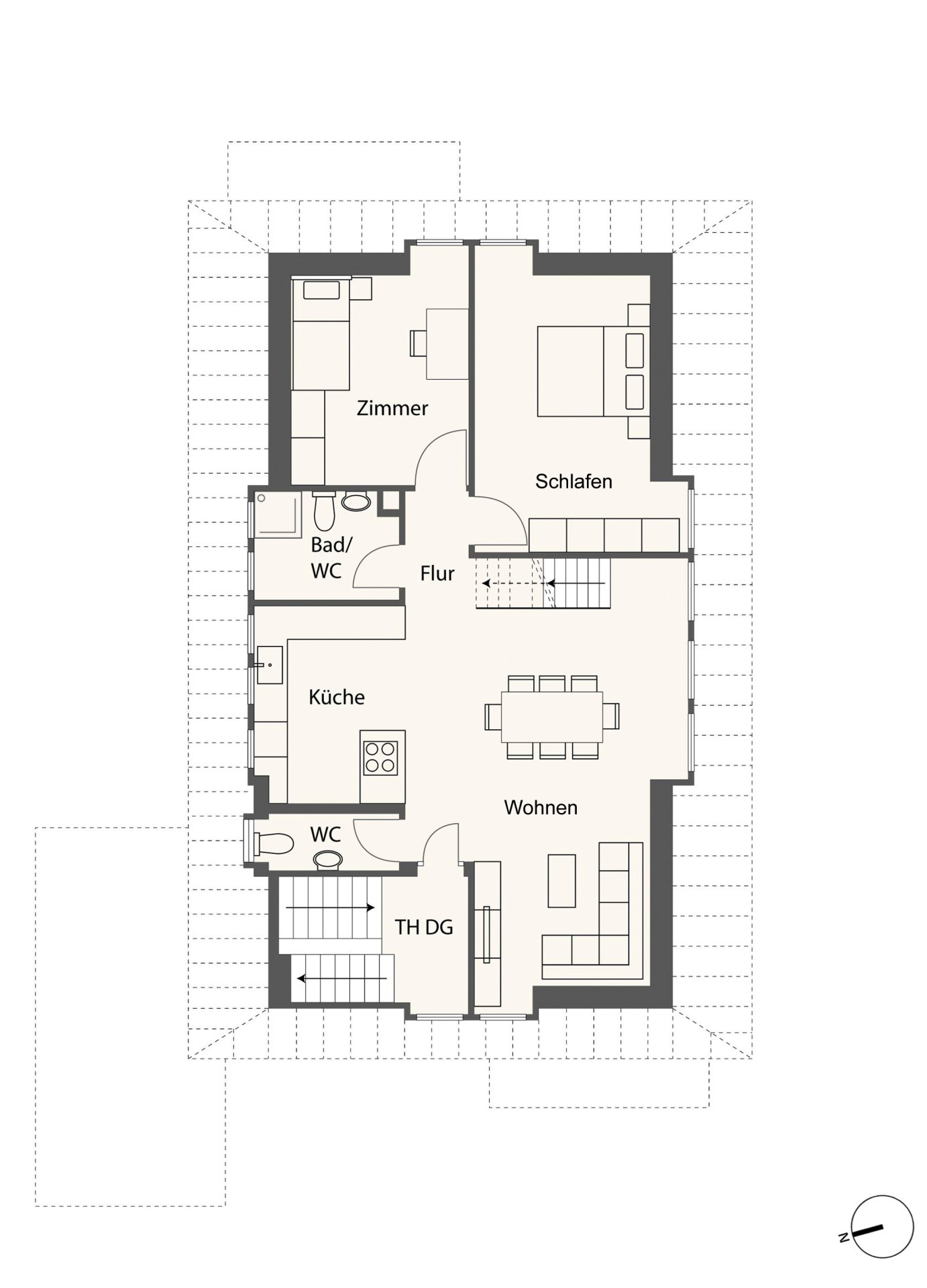 Grundriss-Skizze 1. Dachgeschoss