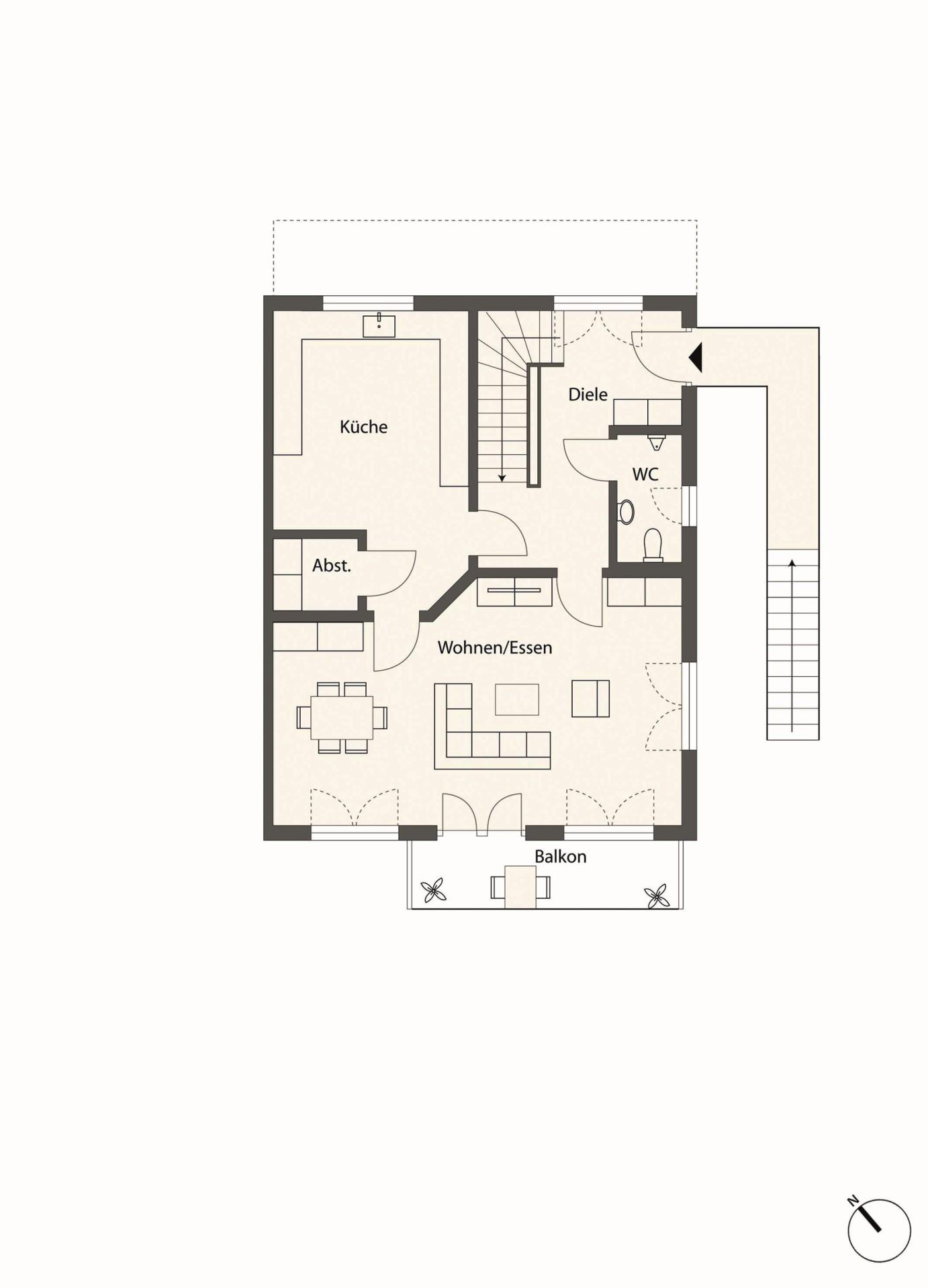 Grundriss-Skizze Erdgeschoss