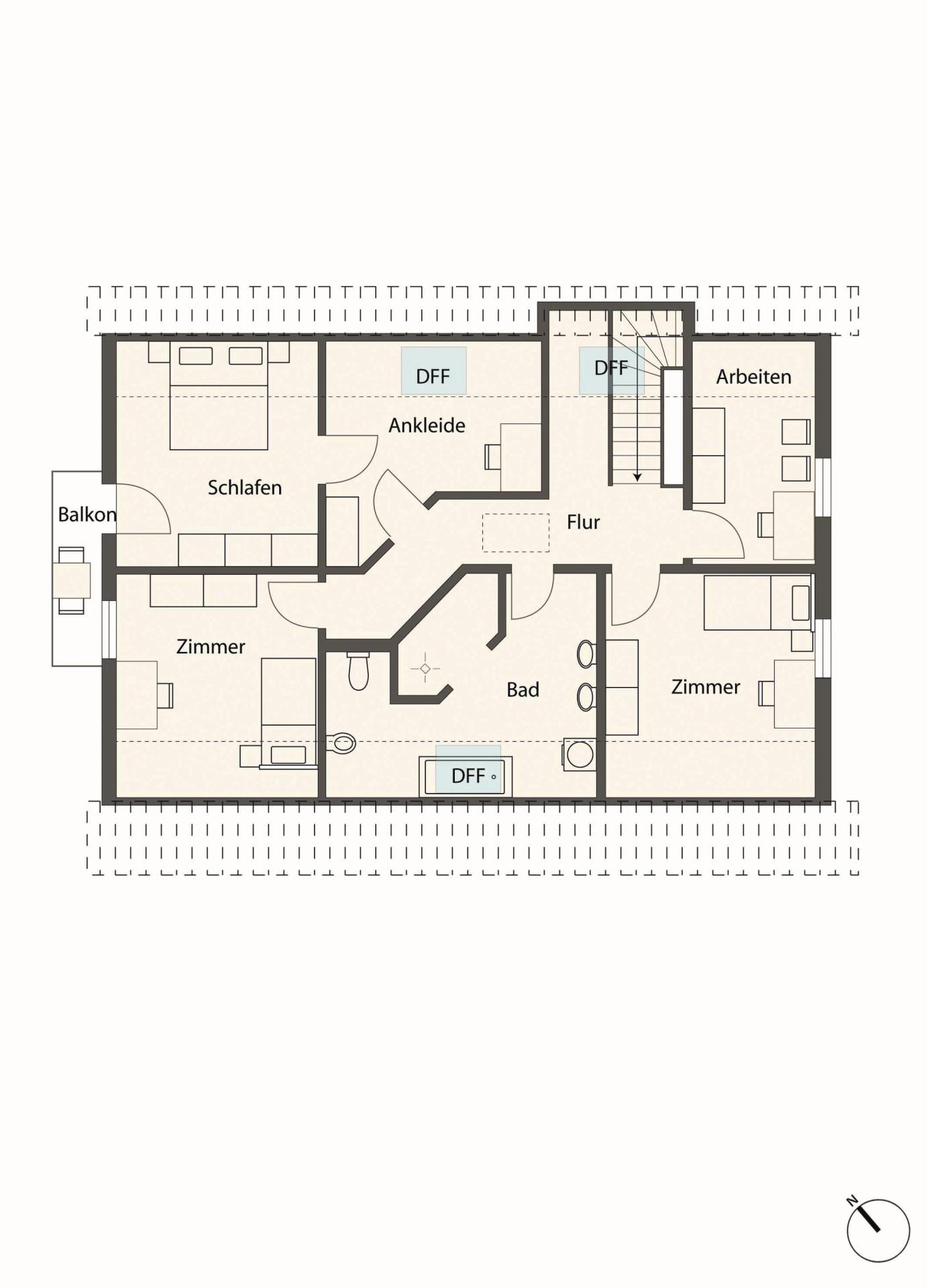 Grundriss-Skizze Dachgeschoss