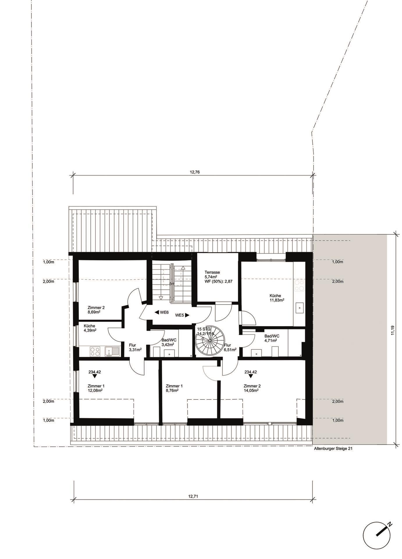 Grundriss-Skizze 1. Dachgeschoss