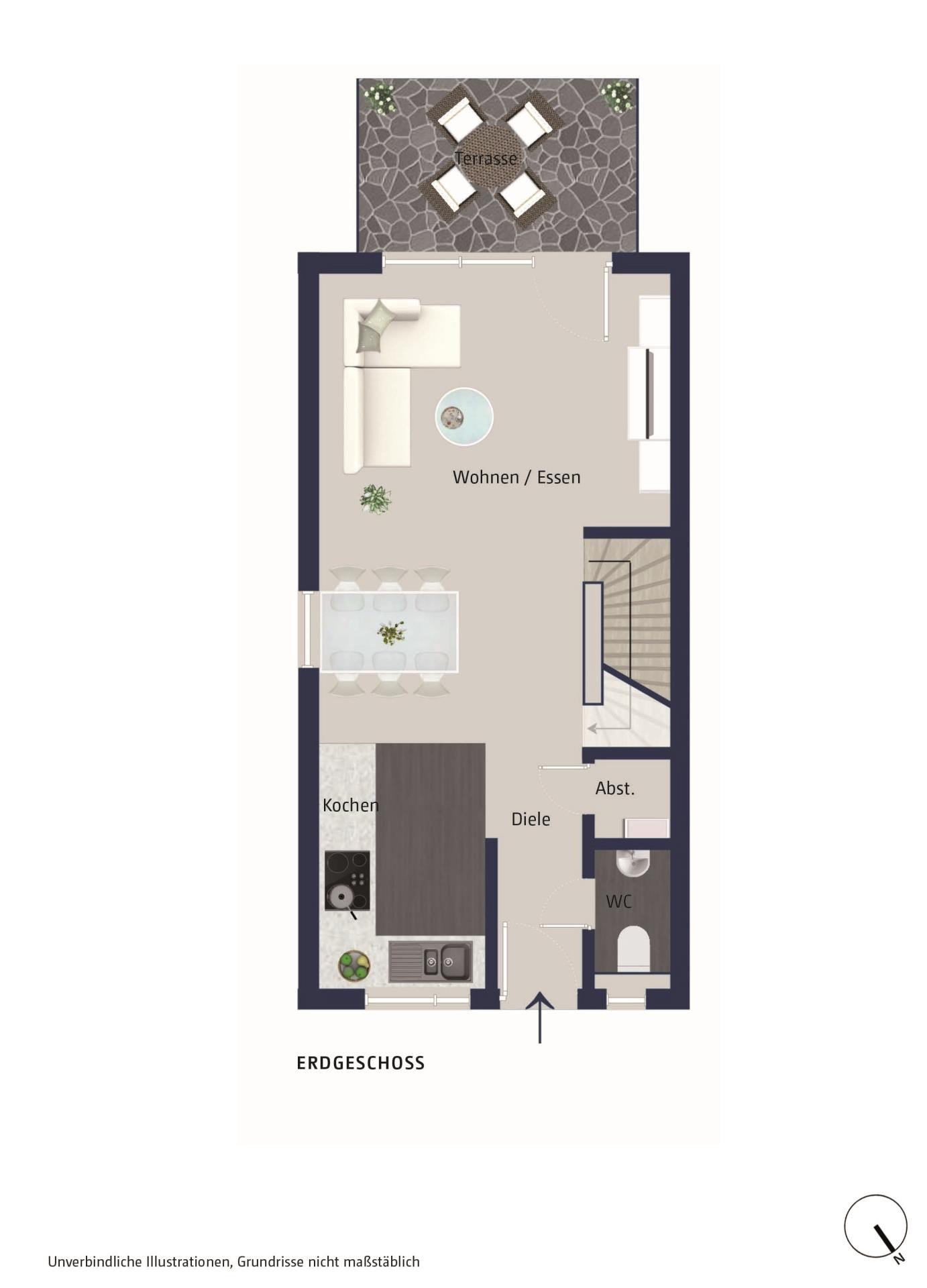 Grundriss-Skizze EG / Haus 4