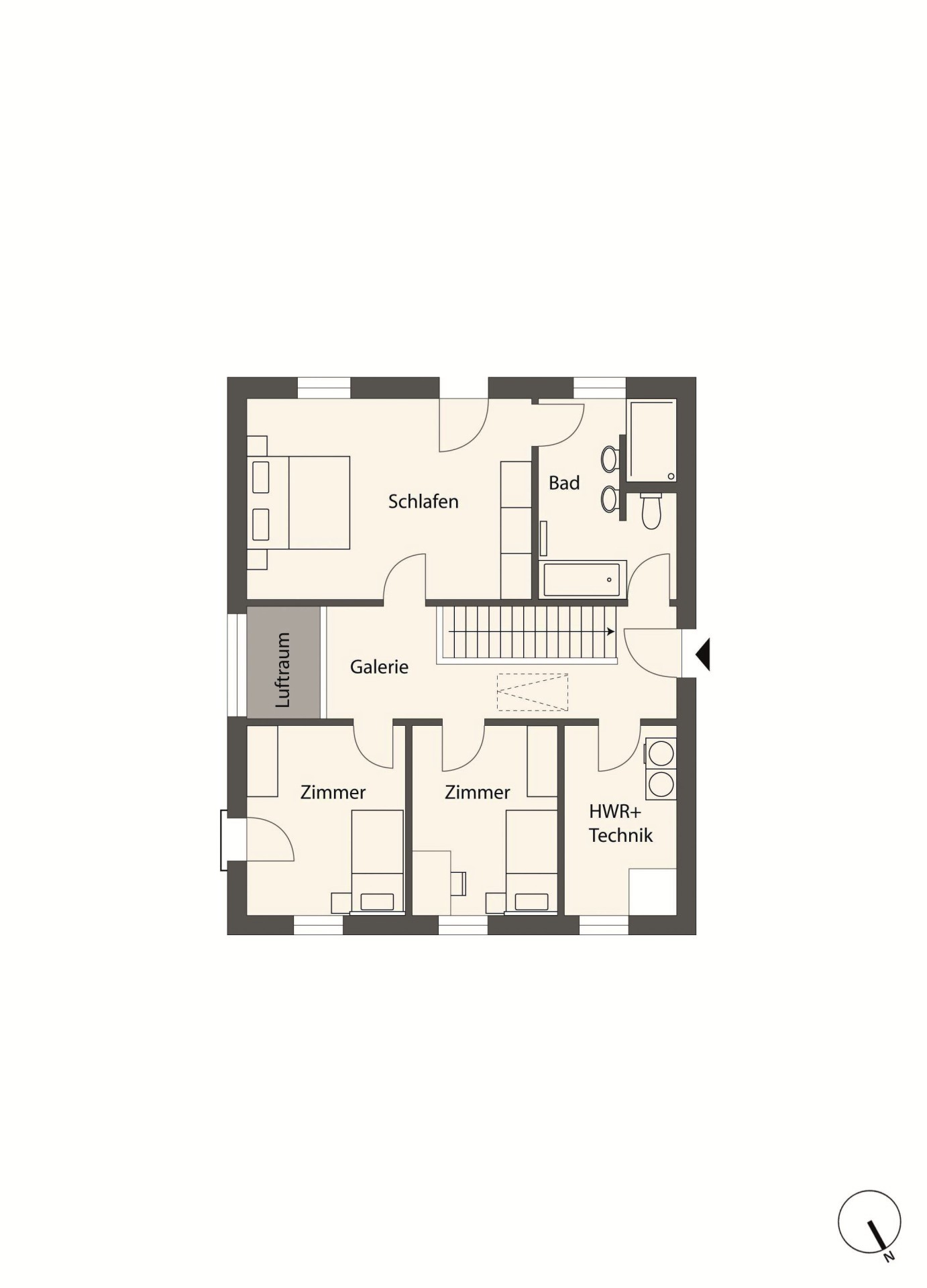 Grundriss-Skizze Obergeschoss