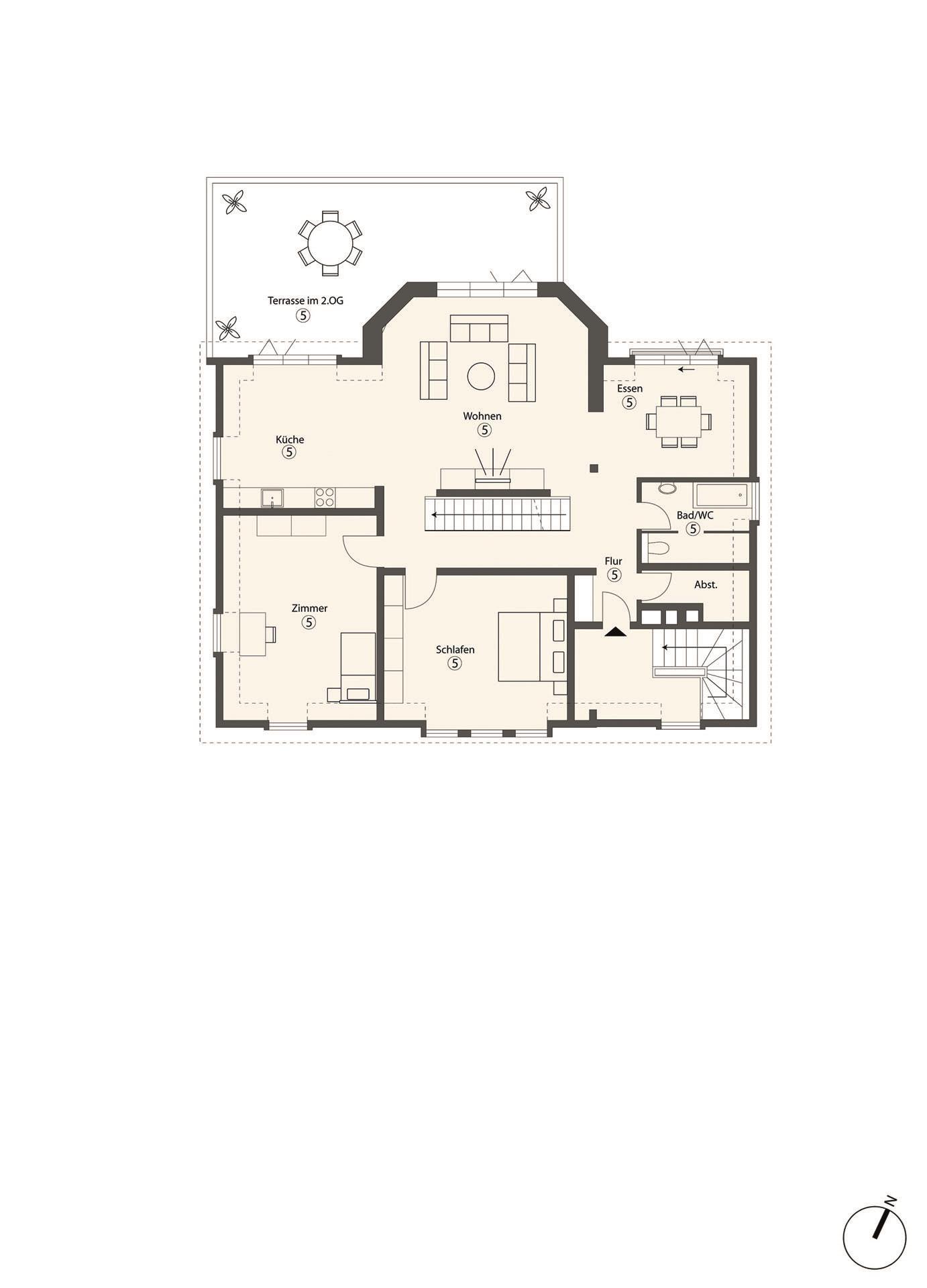 Grundriss-Skizze 2. Obergeschoss