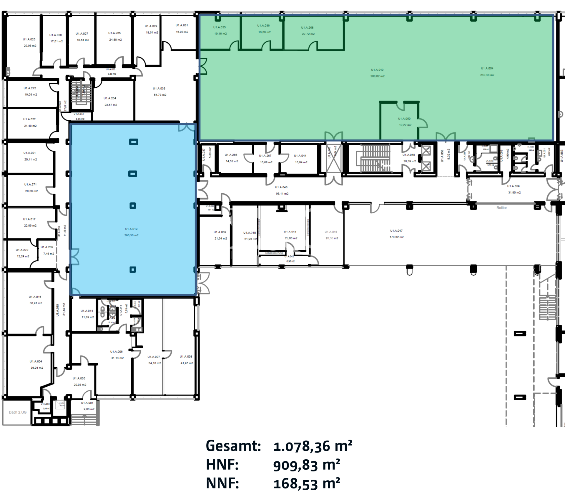 Grundriss Fläche 1.078,36 m²