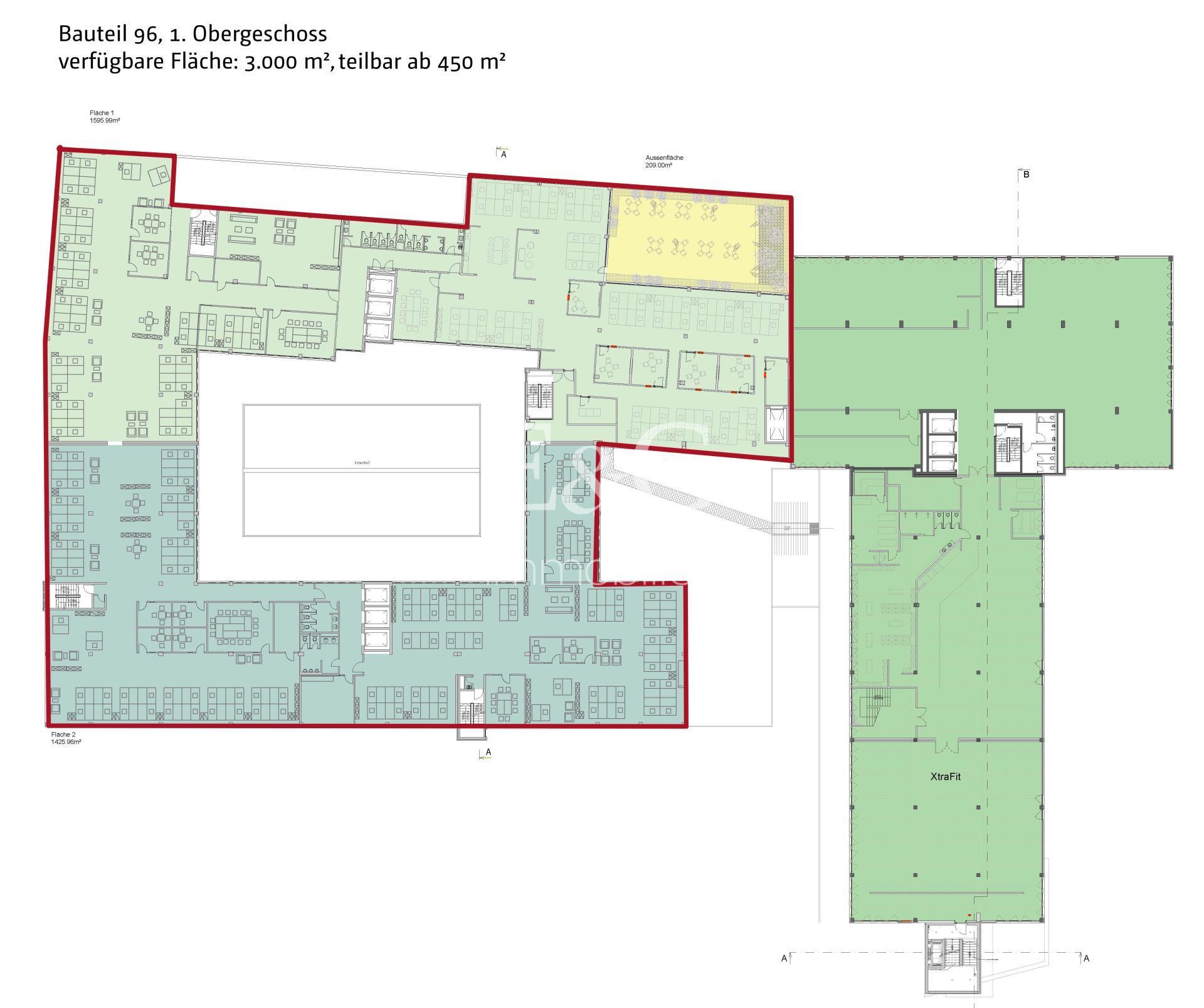 Bauteil 96, 1. Obergeschoss