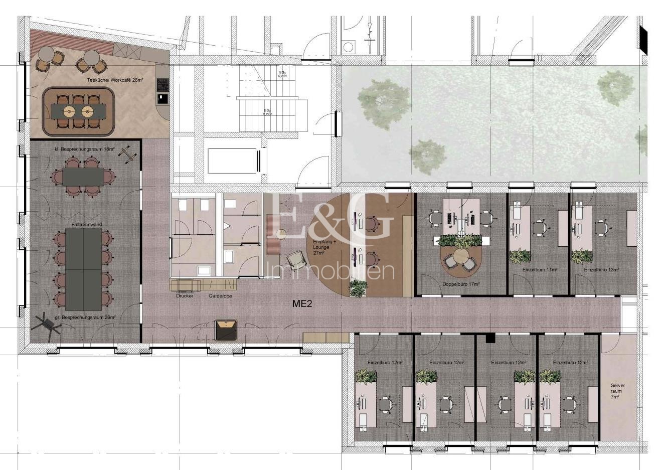 4.OG möbiliert, Grundrissbeispiel 