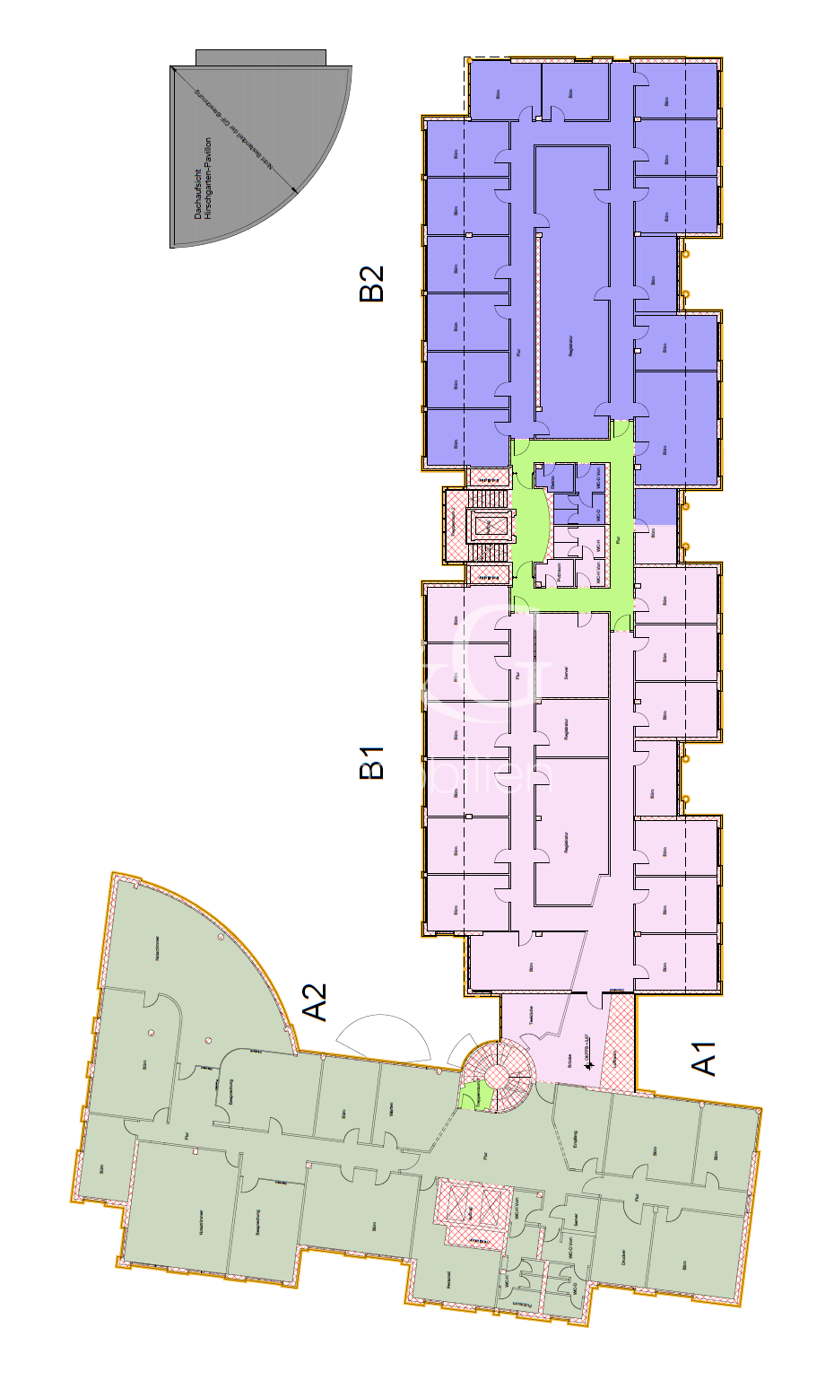 1. Obergeschoss Beiteile B1/B2