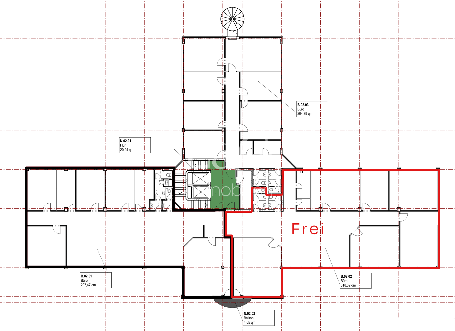 2. Obergeschoss 334 m²