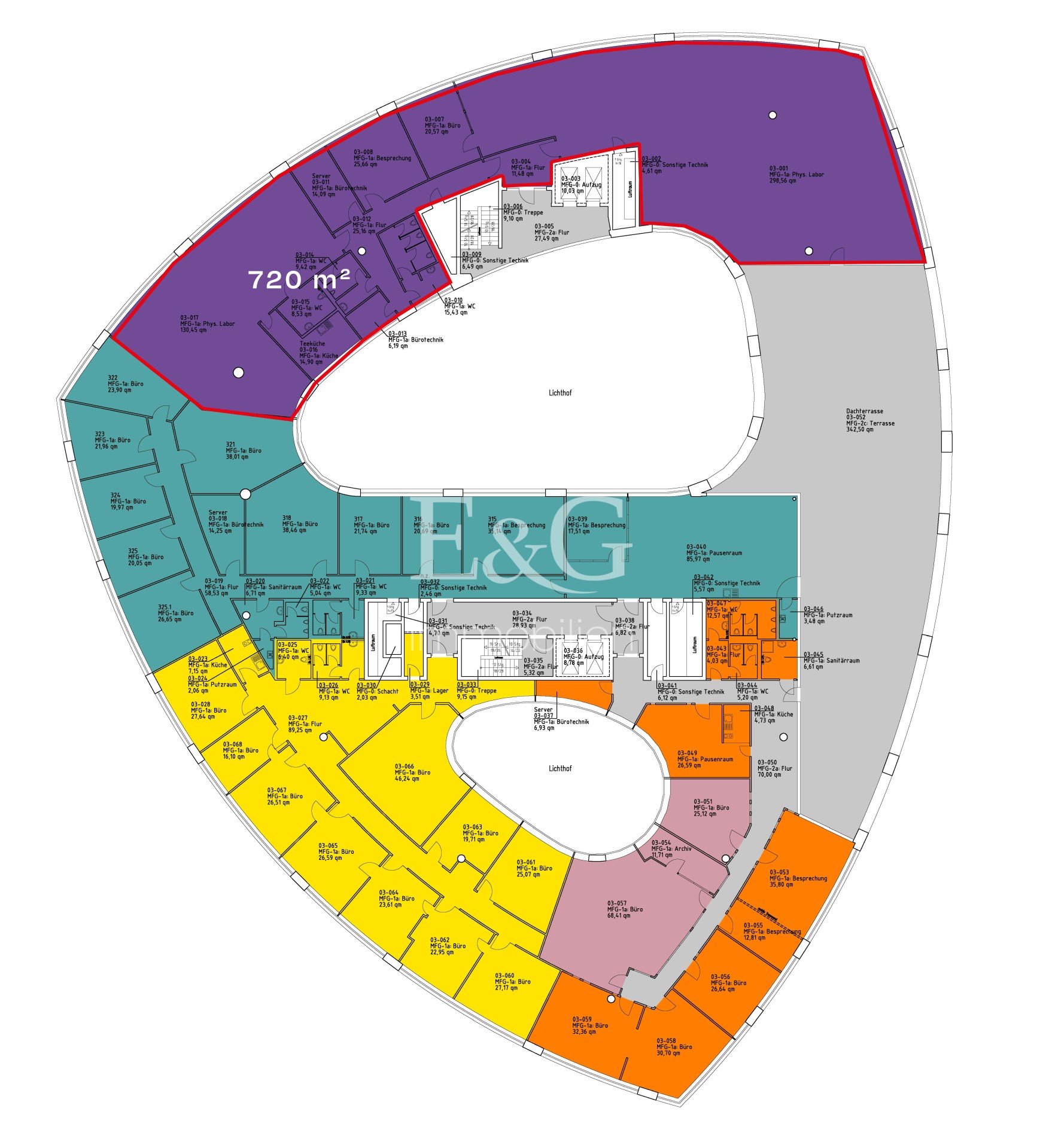 3.OG ca: 720 m²