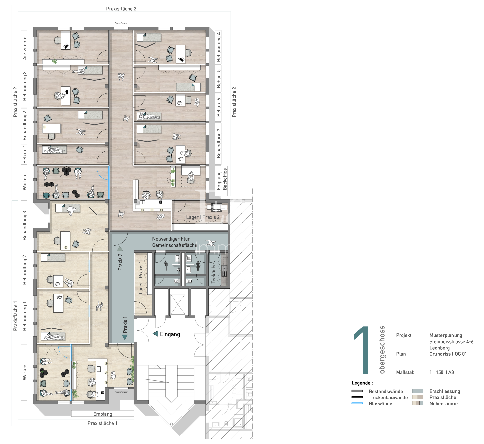unverb. Musterplanung Praxisfläche 1. OG