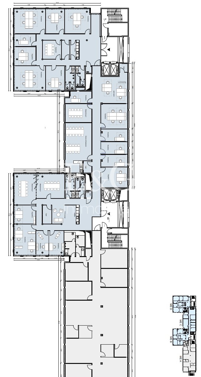 1. Obergeschoss B,C,D (1.116 m²)