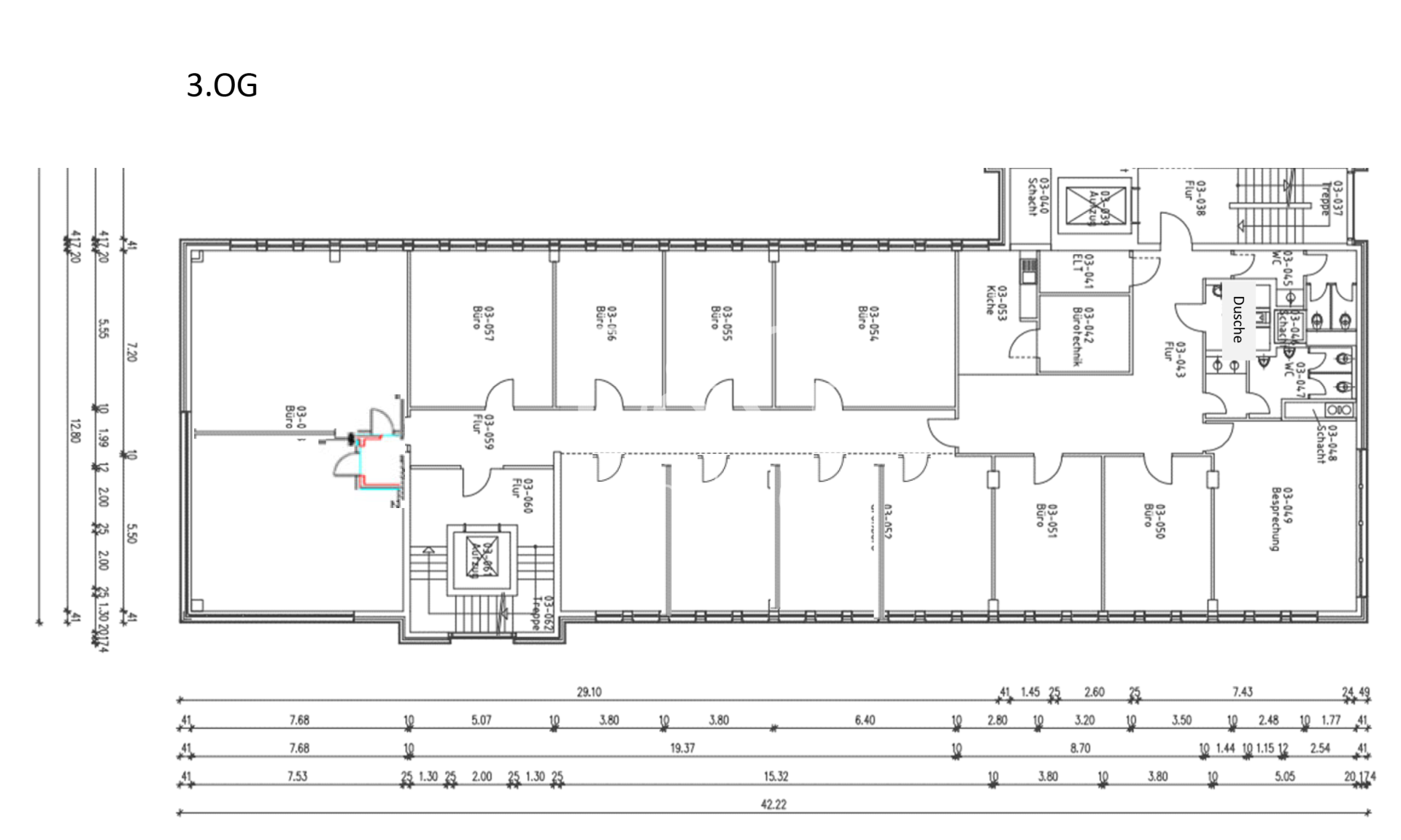 3. OG Untervermietung Bürofläche_Bauteil D-3